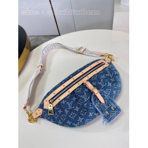 lv经典款M46837 HIGH RISE 牛仔布腰包