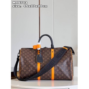 LV男包M46702/M46703 KEEPALL BANDOULIÈRE 45/55 旅行袋