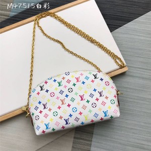 Louis Vuitton lv法国女包经典黑白三彩化妆包M47515