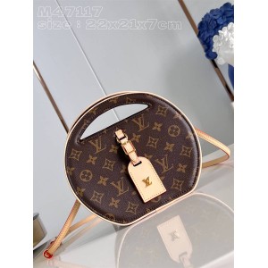 LV官网女包M47117 Around Me 小号手袋圆饼包