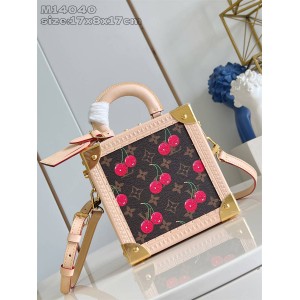 M14040 LV x TM MINI SQUARE TRUNK CHERRY 手袋盒子包
