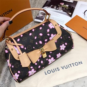 Louis Vuitton lv官网中文官方网村上隆樱花限量版印花蝴蝶结麻将包67762