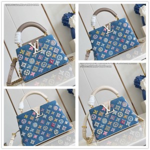 LV M12947 CAPUCINES 迷你手袋(牛仔布丹宁花朵刺绣款)48865 LV M12947 CAPUCINES 迷你手袋(牛仔布丹宁花朵刺绣款)48865