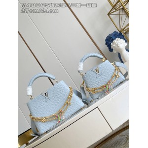 M13830 LV x TM Capucines 手袋（村上隆再版鸵鸟二合一链条）48865/12279