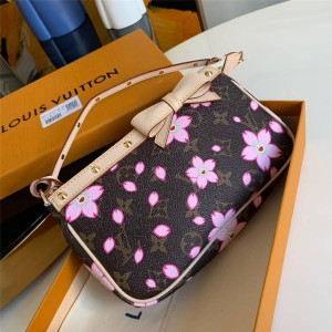 Louis Vuitton lv官网女包中古丝印村上隆樱花蝴蝶结麻将包M67760