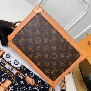 Louis Vuitton lv官网经典款包包老花黄皮SOFT TRUNK盒子包M44660