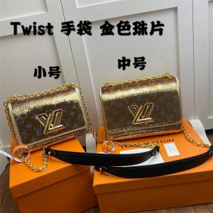 Louis Vuitton lv加盟女包新款珠片Monogram图案TWIST手袋M55842/M52906