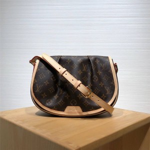 Louis Vuitton lv美国官网女包经典款中古系列老花马鞍包61256