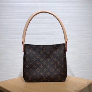 Louis Vuitton lv法国女包老花Looping圆柄腋下包单肩包手提包45439