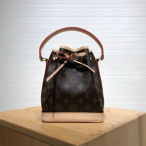 Louis Vuitton lv经典款女包中古系列老花MINI水桶包41348