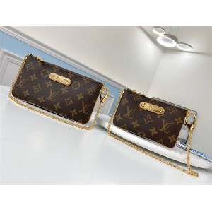 Louis Vuitton lv箱包女包新款老花Pochette Milla手袋链条包M60095/M60094