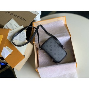 路易威登lv男士包新款男包DOUBLE PHONE 斜挎包手机包M69534