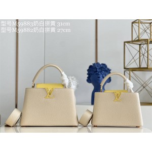 LV Capucines BB中号手袋奶白色M59882/M59883