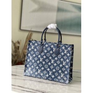 LV ONTHEGO 中号手袋牛仔布购物袋M59608