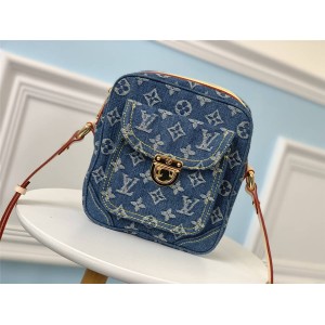 Louis Vuitton 香港lv官网男女通用包包中古复刻牛仔布斜跨单肩包M95348