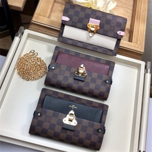 Louis Vuitton lv法国官网女包老花拼皮VAVIN 链条钱夹N60222/N60221/N60237