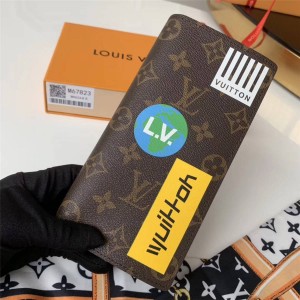 Louis Vuitton lv包包新款男士长款钱包印花贴饰BRAZZA 西装钱夹M67823