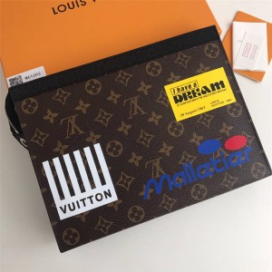 Louis Vuitton 奢侈品 lv路易威登男士手拿包丝印老花POCHETTE VOYAGE 中号手袋