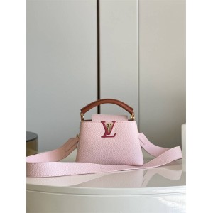 LV M59253浅粉拼迷你CAPUCINES MINI手袋