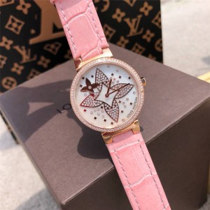 Louis Vuitton lv女款腕表TAMBOUR SLIM STAR BLOSSOM 28石英手表