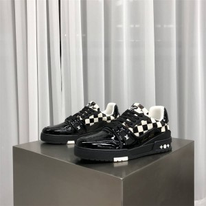 路易威登LV拼色棋盘格TRAINER运动鞋