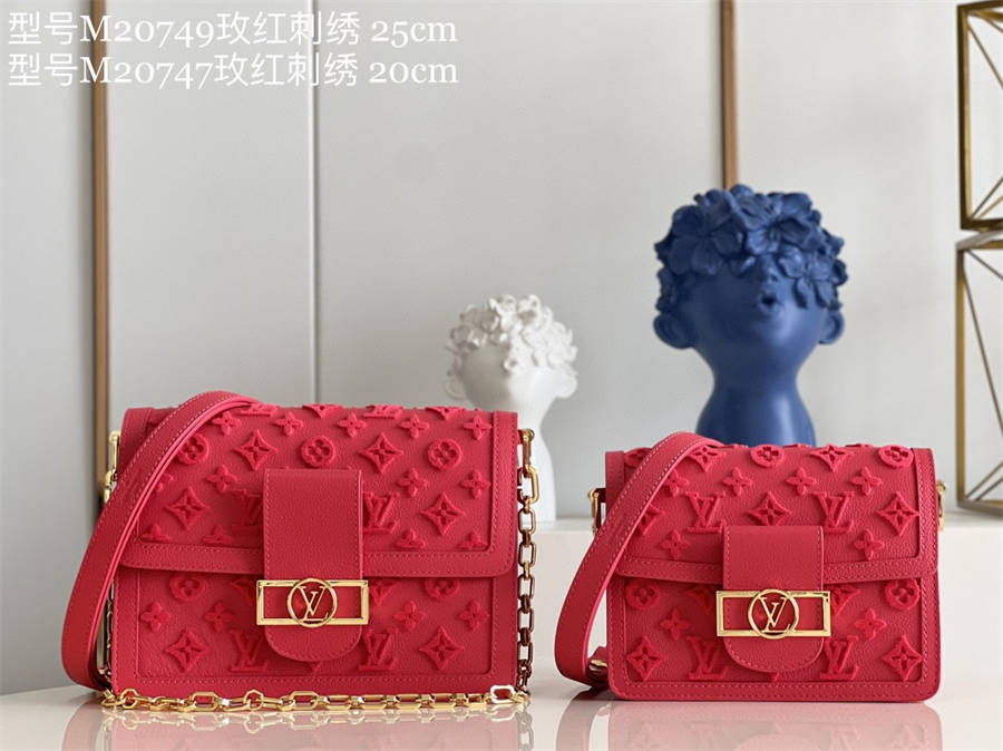 M20747 Louis Vuitton Rose Fluo Mini Dauphine Handbag